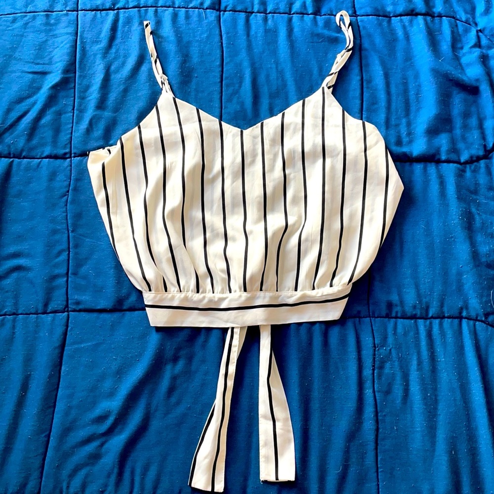 SHEIN tie back striped crop top tank 2XL BRAND NEW